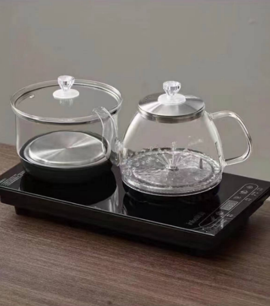 银器-茶桌/茶水柜 的全自动玻璃【下抽水黑色底座】烧水器ssq-ZB-028