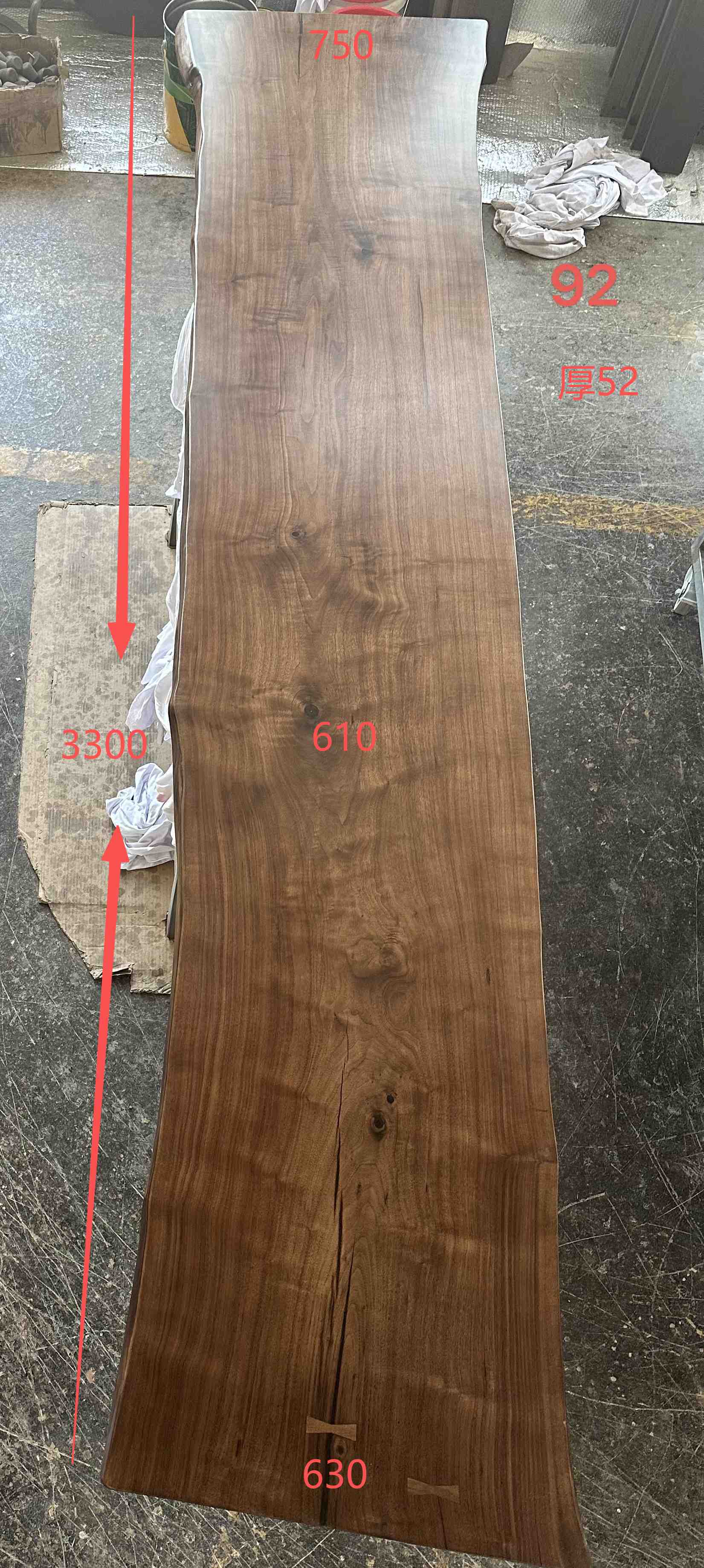 北美黑胡桃92号大板桌【厚52】Y070-A38-24