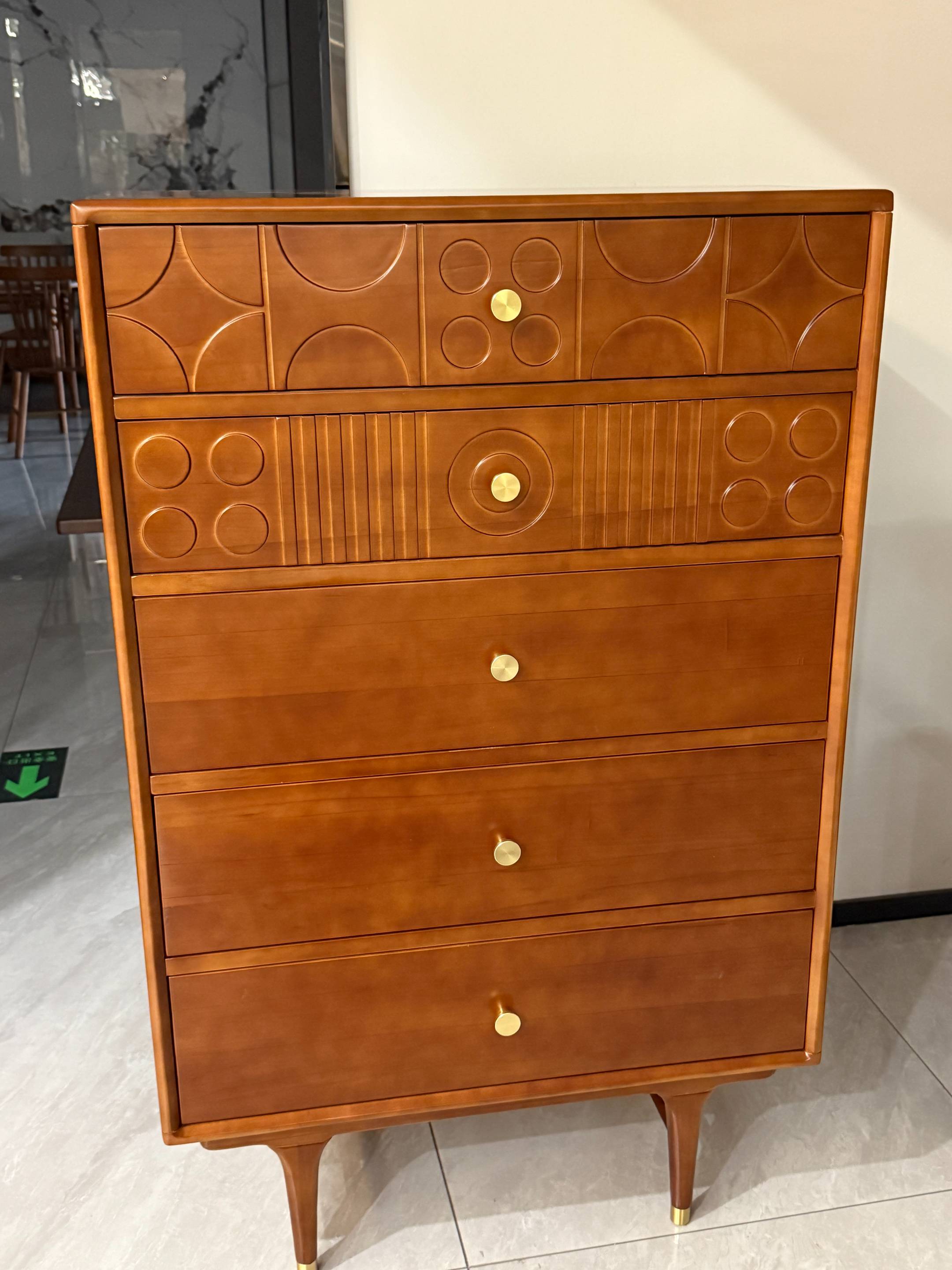 中古风黄杨木迦影五斗柜Y090-XP11（活动）
