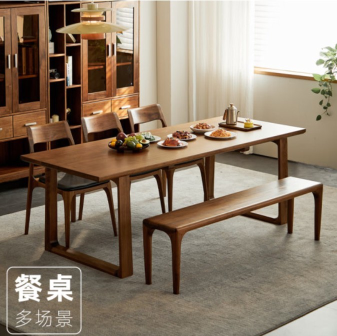 （未启用）北美黑胡桃大道大板桌-斜边1.8米Y070-HA38【厚4公分】【拼板6拼内】【全材】
